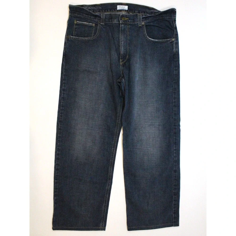 Vintage DKNY Jeans Men's 37x29 (Tag 36x30) Blue Denim Baggy Skater Y2K Loose Fit